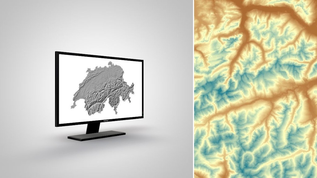 DHM25 / 200m: Die leichte Version des digitales Höhenmodells der Schweiz.